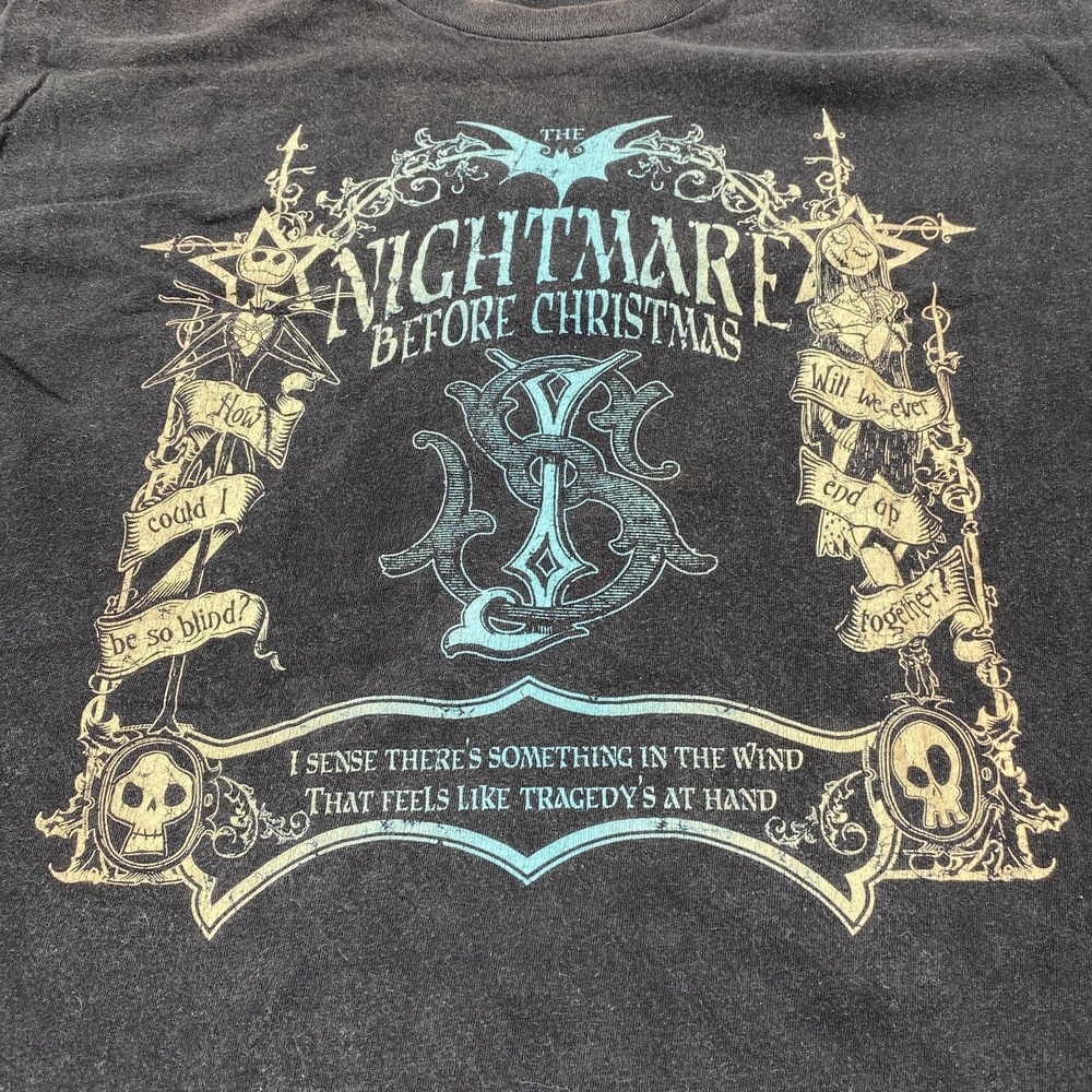 Nightmare Before Christmas Shirt Mens Large Black Jack Sally Gothic Halloween - Picture 2 of 7